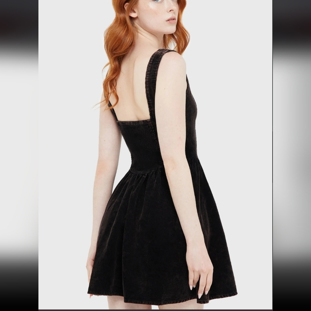 Killstar Black Velvet Mini Dress - Picture 4 of 7